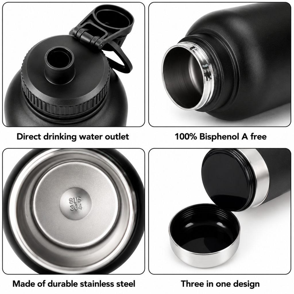 3-in-1 Insulated Dog Water Bottle – Portable Pet Travel Bottle with Food & Water Bowls, Leakproof & BPA-Free
