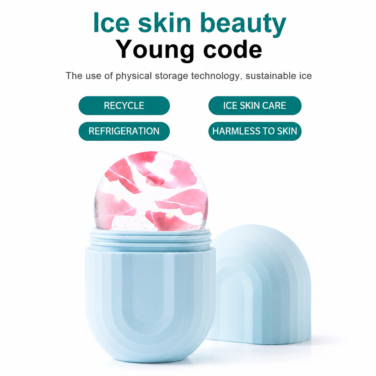 Ice Roller for Face & Skin Care – Reusable Facial Ice Roller for Puffiness, Dark Circles & Glowing Skin