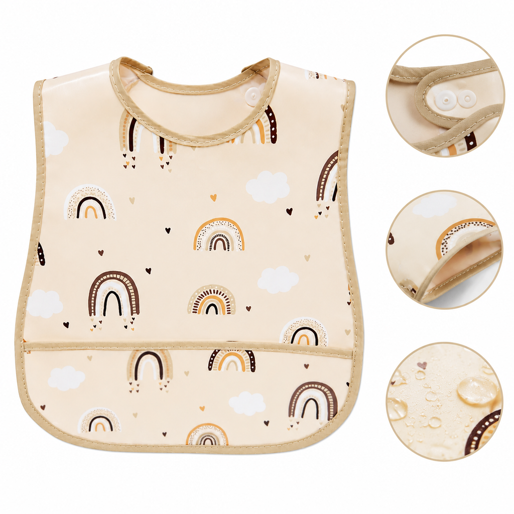 Wipe Clean Baby Bib – Waterproof & Lightweight for Messy Meals