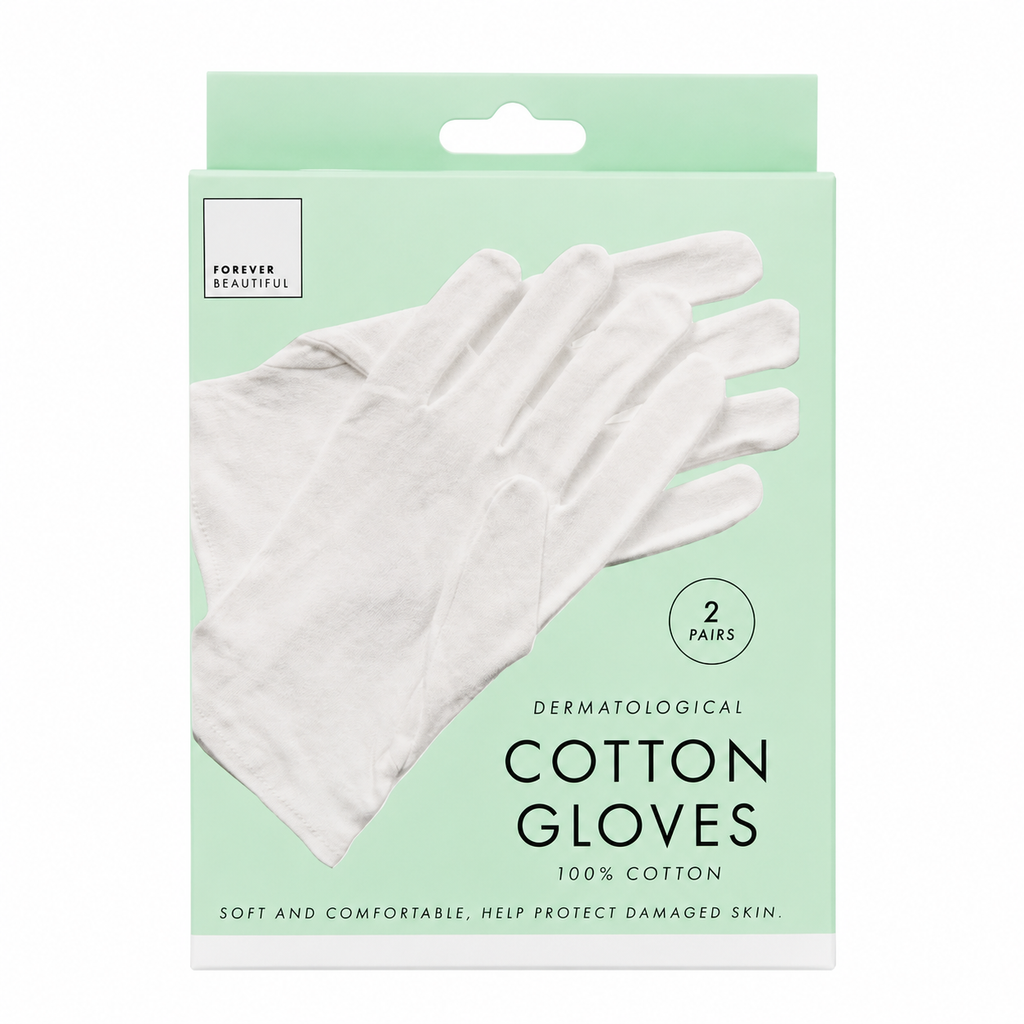 100% Cotton Moisturizing Gloves – Soft Overnight Hand Care Gloves (2 Pairs)