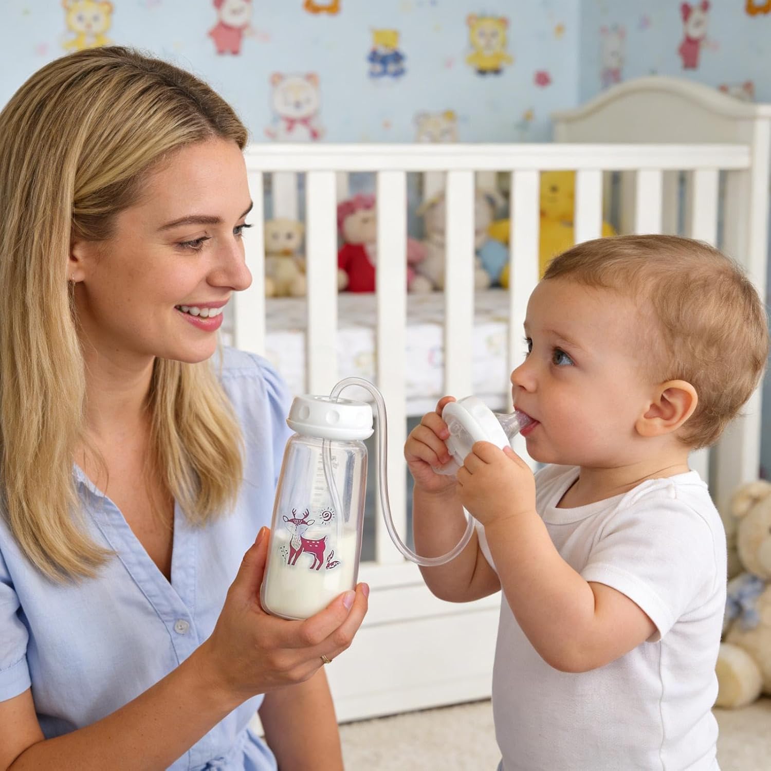 Hands-Free Baby Bottle Feeder Automatic Milk Feeding, Anti-Spill, Easy Use