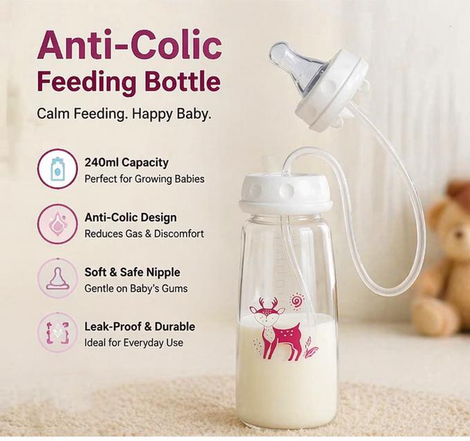 Hands-Free Baby Bottle Feeder Automatic Milk Feeding, Anti-Spill, Easy Use