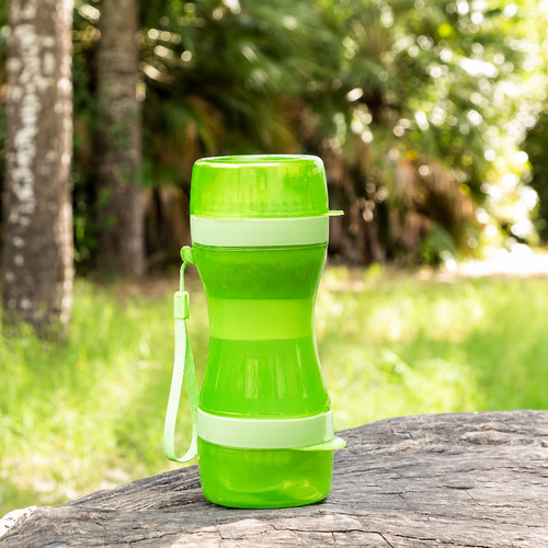 2 in 1 Portable Pet Water Bottle & Food Container Travel Dog Cat Drinking Bowl