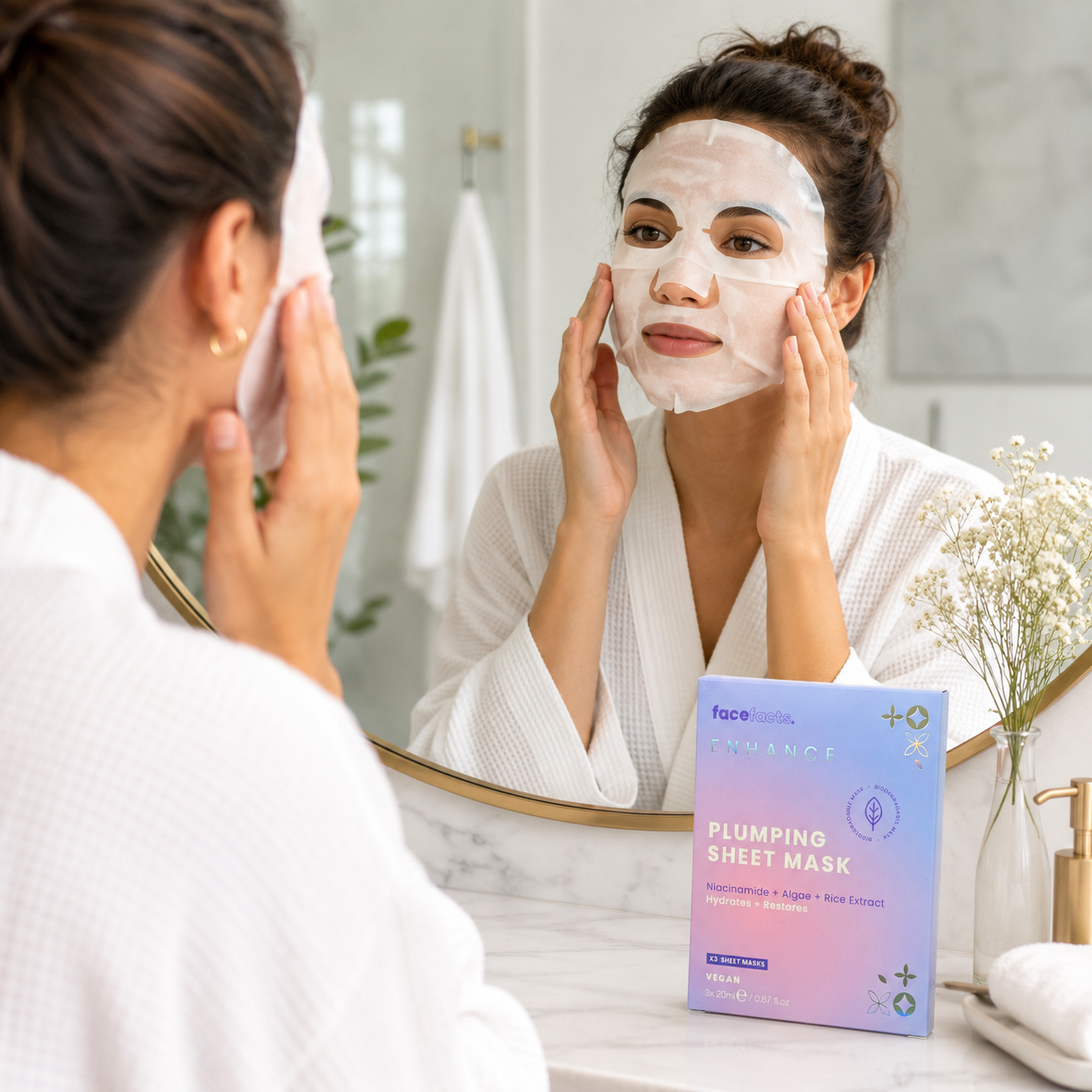 Glowing Biocellulose Sheet Mask – Hydrating Face Mask with Glycolic Acid & Vitamin C