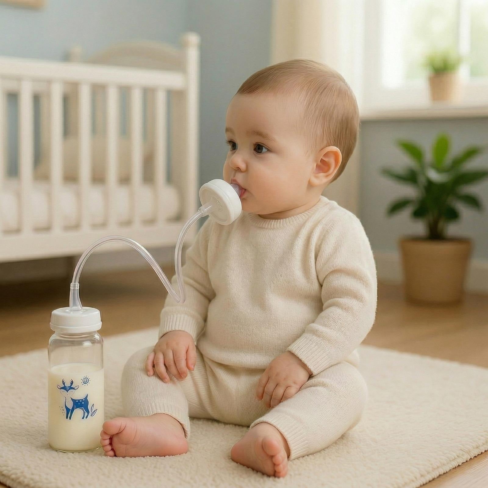 Hands-Free Baby Bottle Feeder Automatic Milk Feeding, Anti-Spill, Easy Use