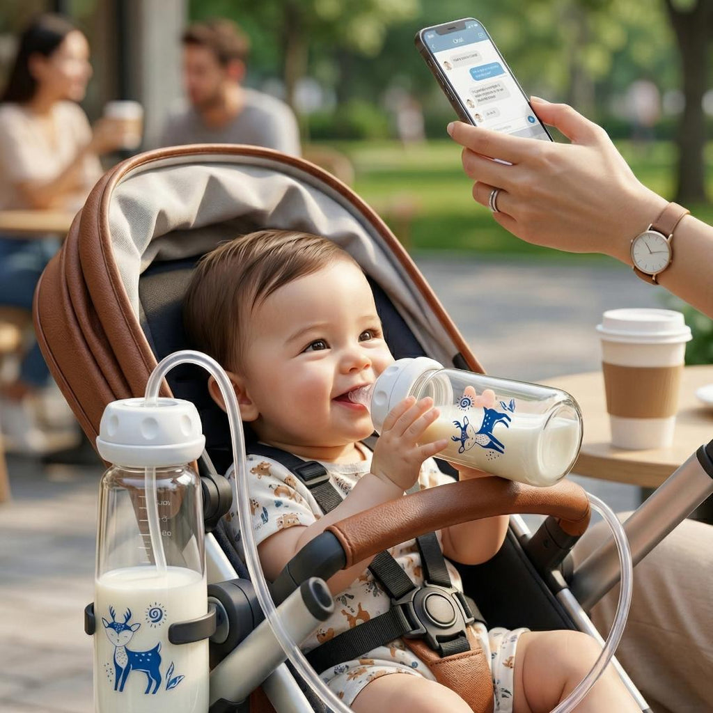 Hands-Free Baby Bottle Feeder Automatic Milk Feeding, Anti-Spill, Easy Use