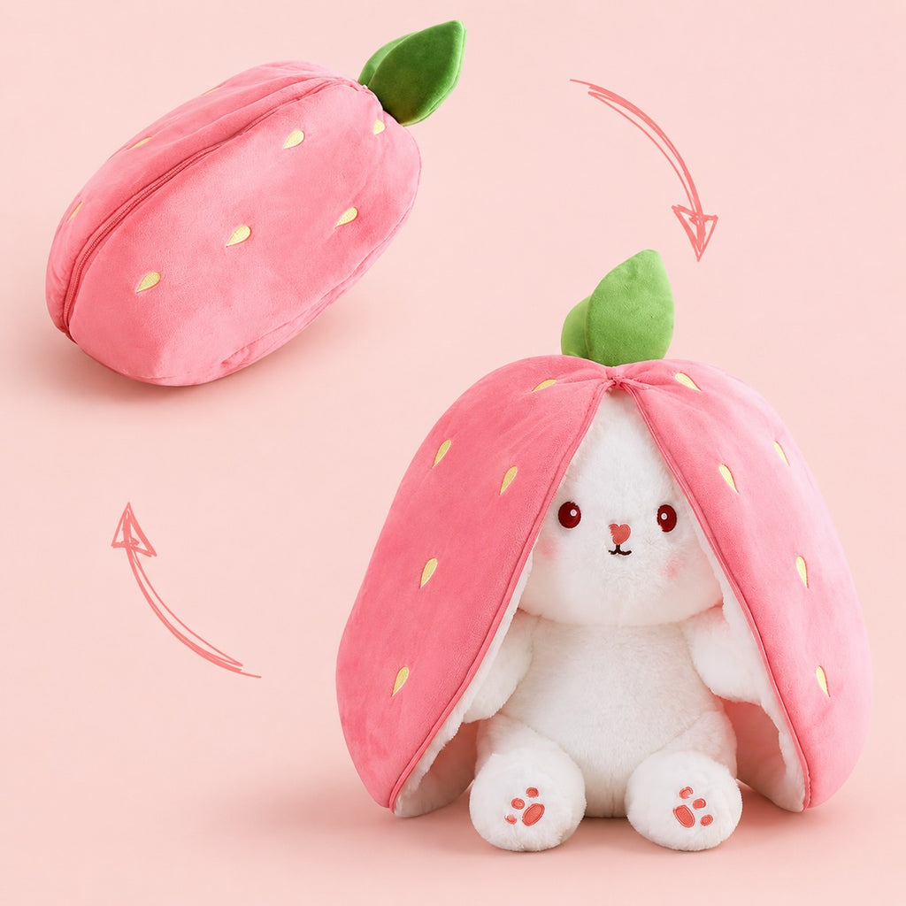 2 Pack Unzip Bunny Plush – Orange & Pink