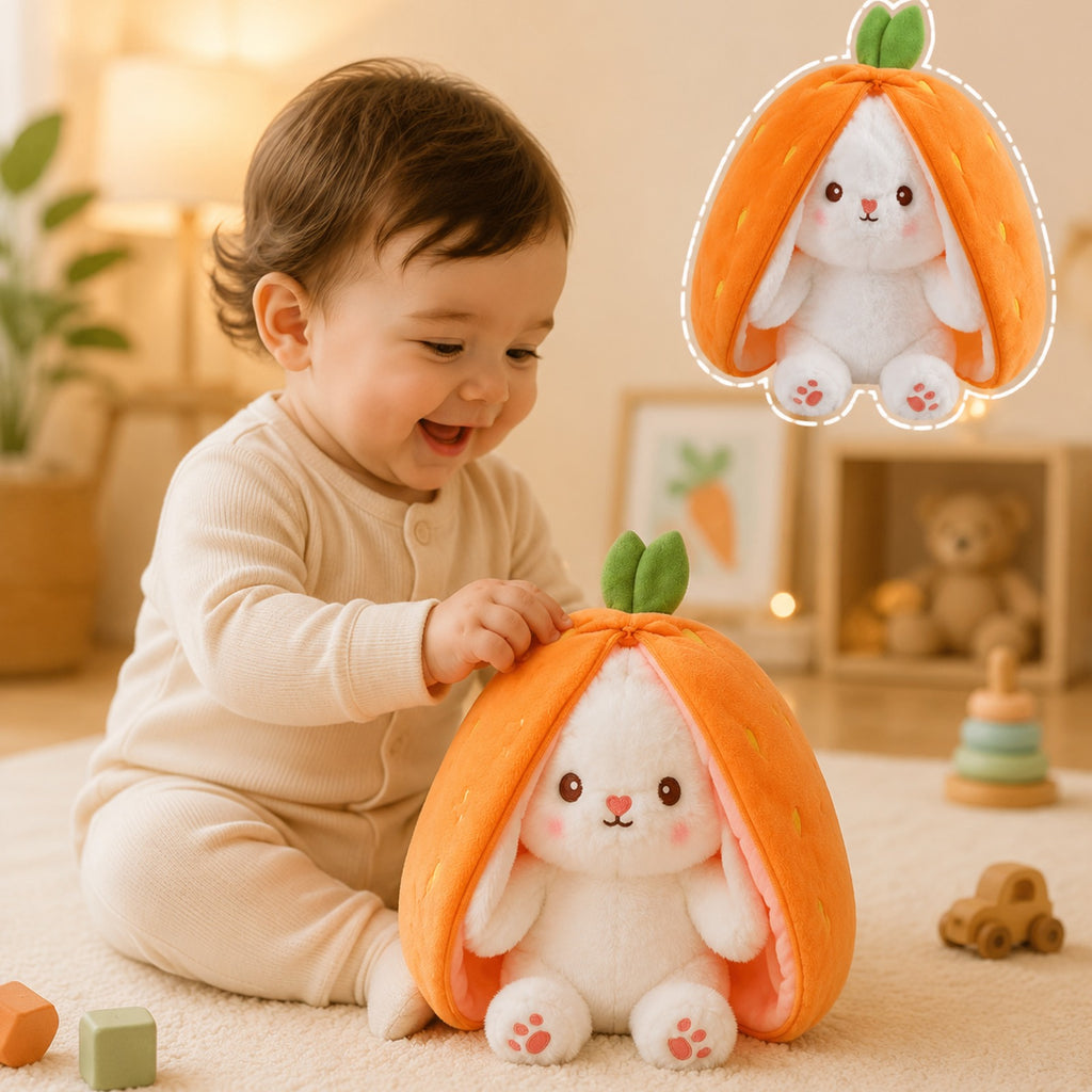 2 Pack Unzip Bunny Plush – Orange & Pink