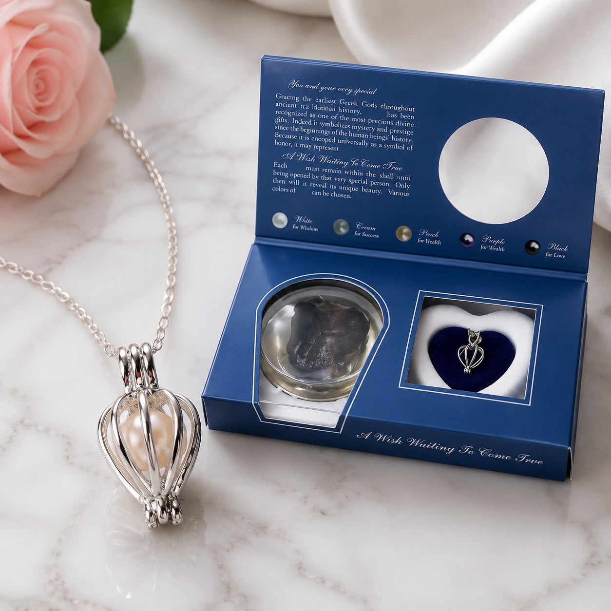 DIy Wish Pearl Necklace Kit – Lotus Locket & Cultured Pearl 16.9