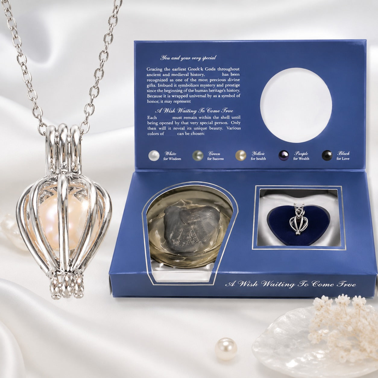 DIy Wish Pearl Necklace Kit – Lotus Locket & Cultured Pearl 16.9