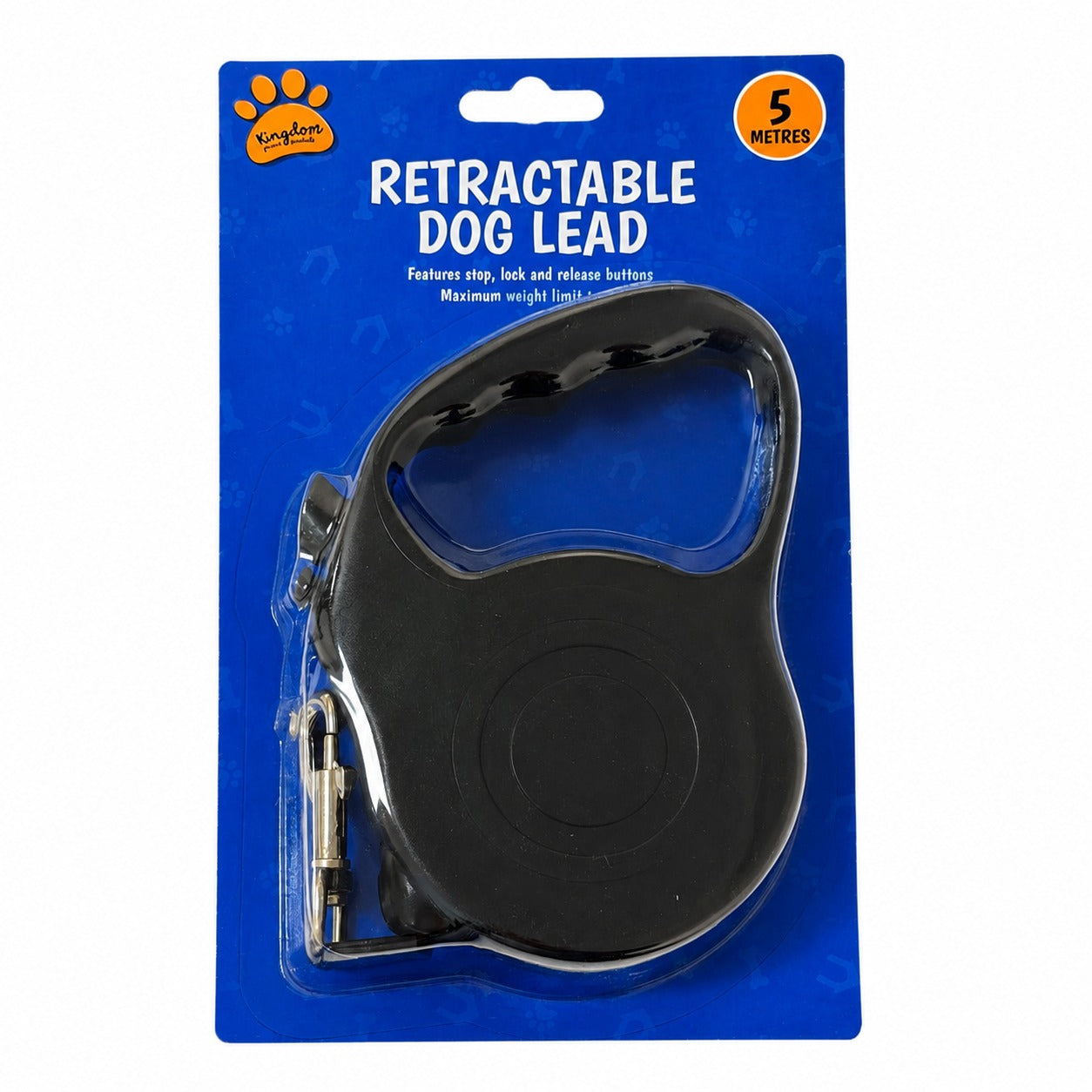 Kingdom Retractable Dog Lead – 5 Metres, Stop, Lock & Release Buttons